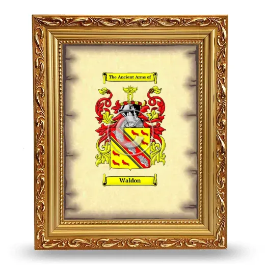 Waldon Coat of Arms Framed - Gold