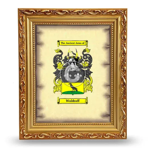 Waldraff Coat of Arms Framed - Gold