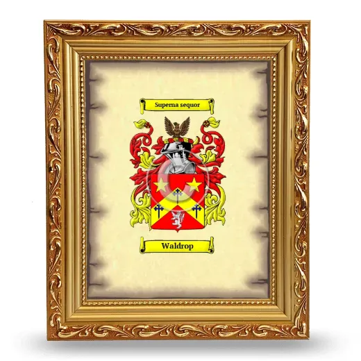 Waldrop Coat of Arms Framed - Gold
