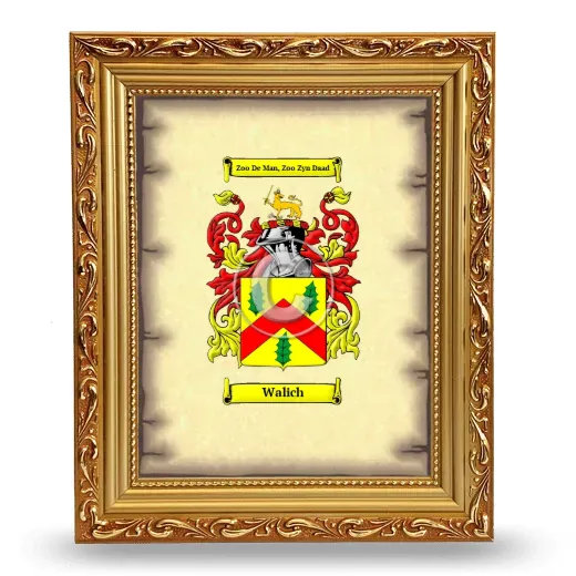 Walich Coat of Arms Framed - Gold