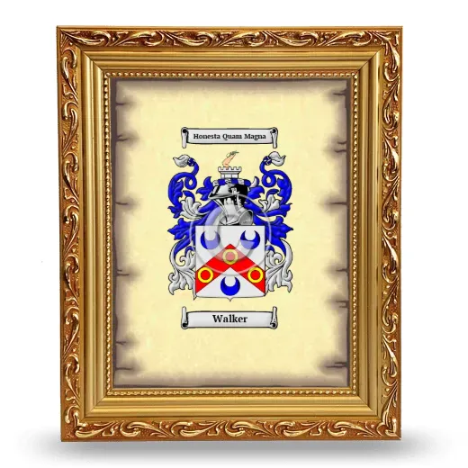 Walker Coat of Arms Framed - Gold