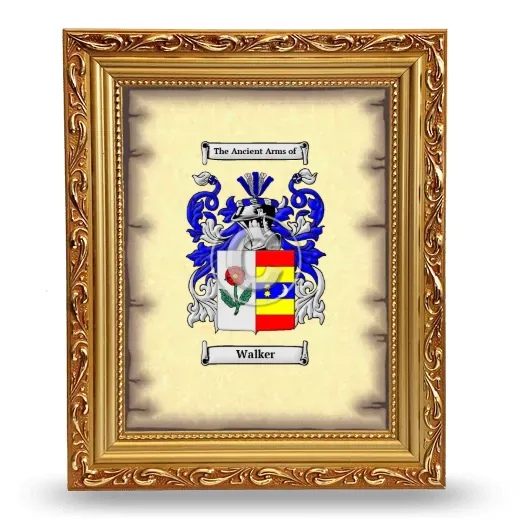 Walker Coat of Arms Framed - Gold