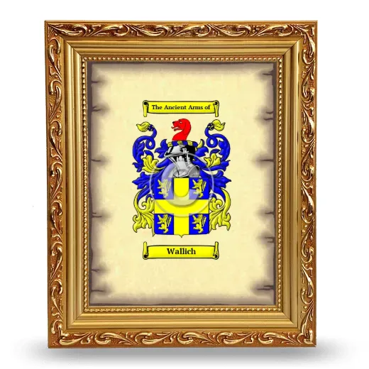 Wallich Coat of Arms Framed - Gold