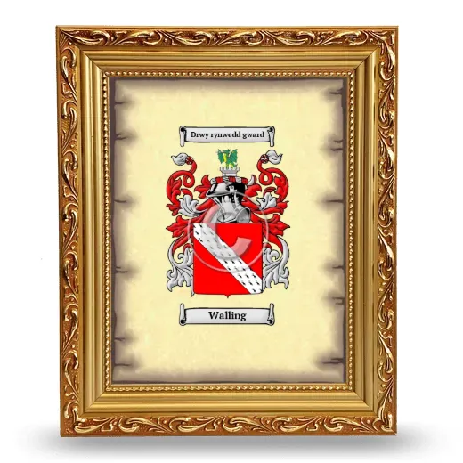 Walling Coat of Arms Framed - Gold