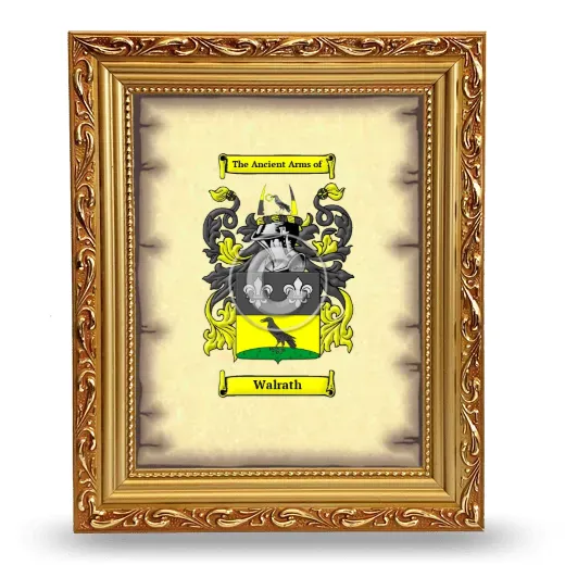 Walrath Coat of Arms Framed - Gold