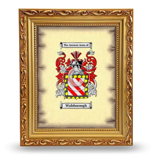 Walsborough Coat of Arms Framed - Gold