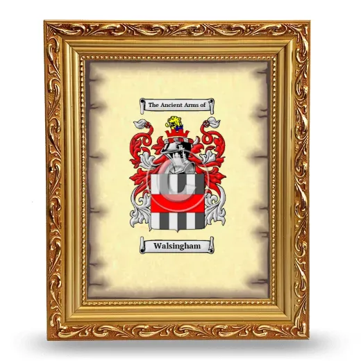 Walsingham Coat of Arms Framed - Gold