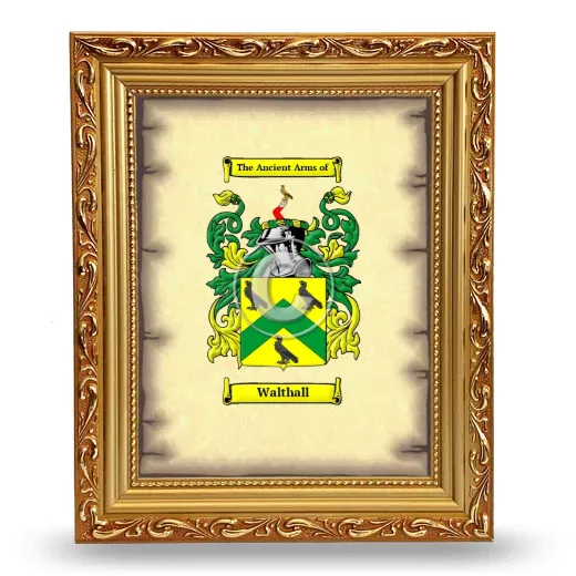 Walthall Coat of Arms Framed - Gold