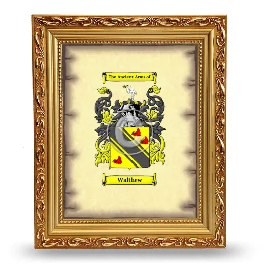 Walthew Coat of Arms Framed - Gold