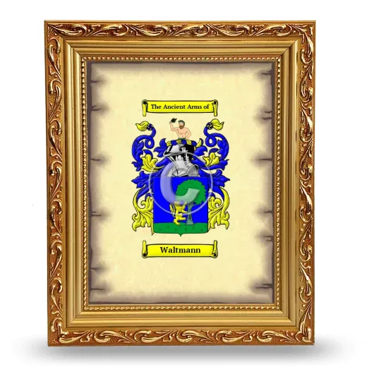 Waltmann Coat of Arms Framed - Gold