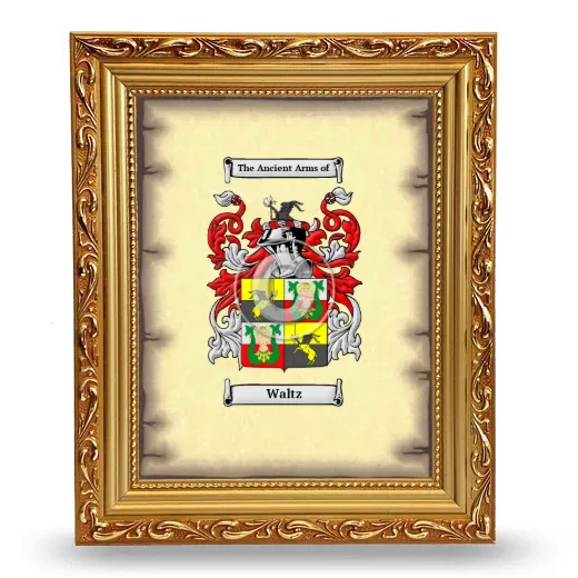 Waltz Coat of Arms Framed - Gold