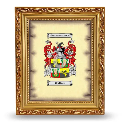 Waltzer Coat of Arms Framed - Gold