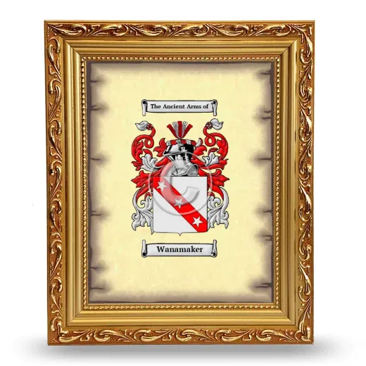 Wanamaker Coat of Arms Framed - Gold
