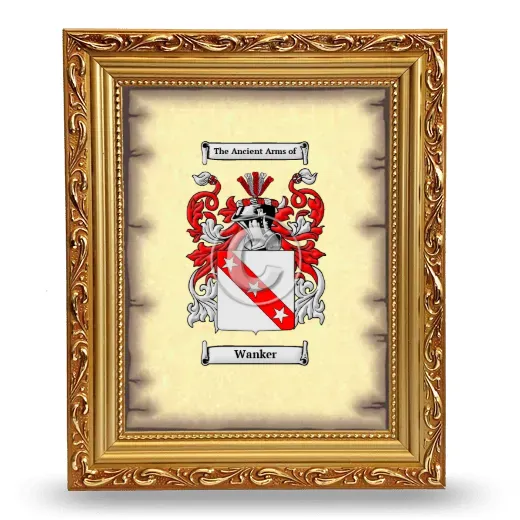 Wanker Coat of Arms Framed - Gold