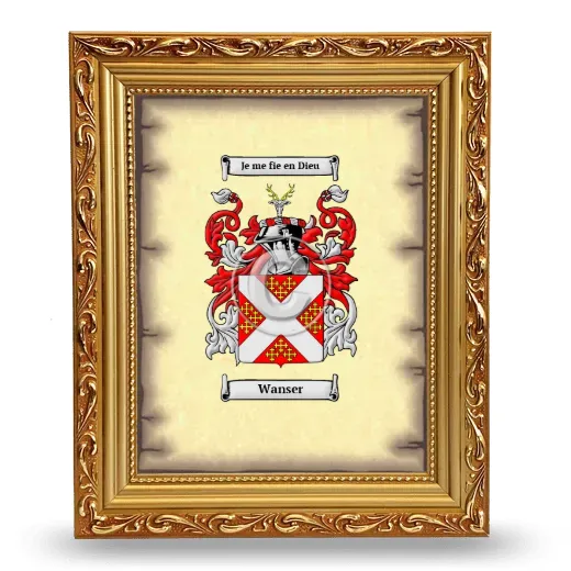 Wanser Coat of Arms Framed - Gold
