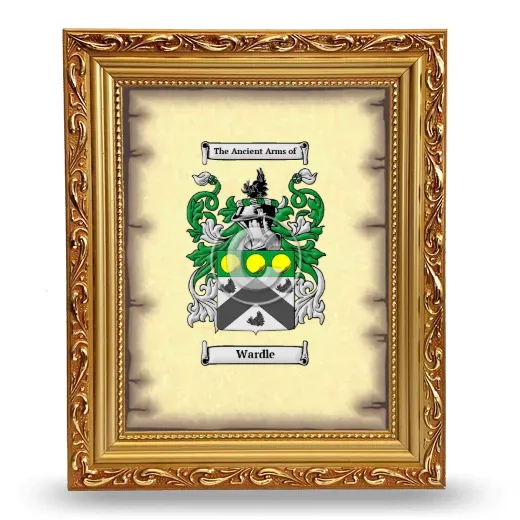 Wardle Coat of Arms Framed - Gold