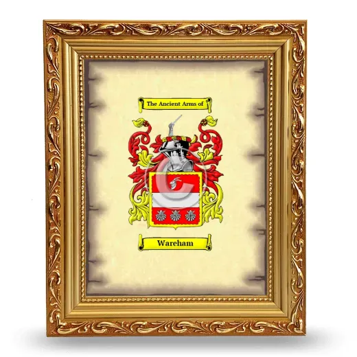 Wareham Coat of Arms Framed - Gold