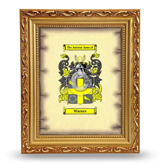 Warnes Coat of Arms Framed - Gold