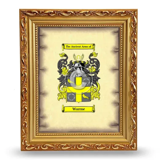 Warrne Coat of Arms Framed - Gold