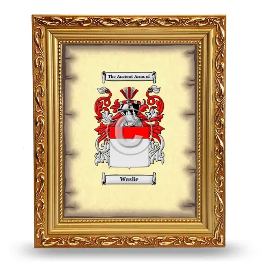 Waslie Coat of Arms Framed - Gold