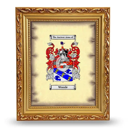 Wassle Coat of Arms Framed - Gold