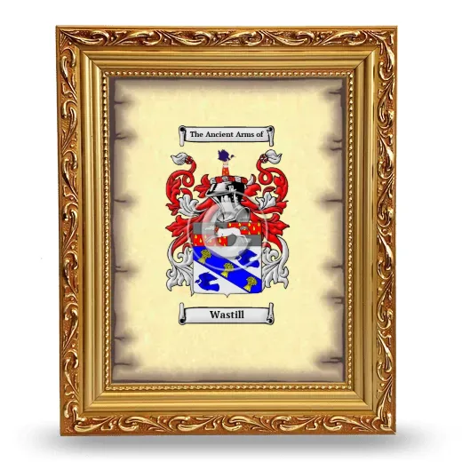 Wastill Coat of Arms Framed - Gold