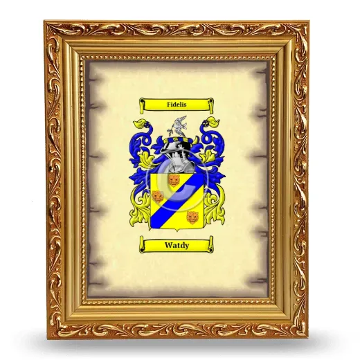 Watdy Coat of Arms Framed - Gold
