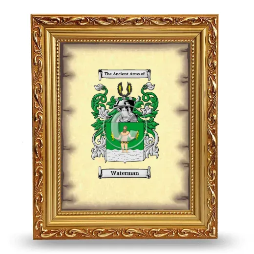 Waterman Coat of Arms Framed - Gold