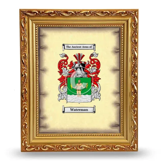 Waterman Coat of Arms Framed - Gold