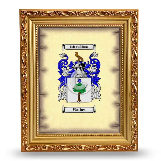 Wathes Coat of Arms Framed - Gold