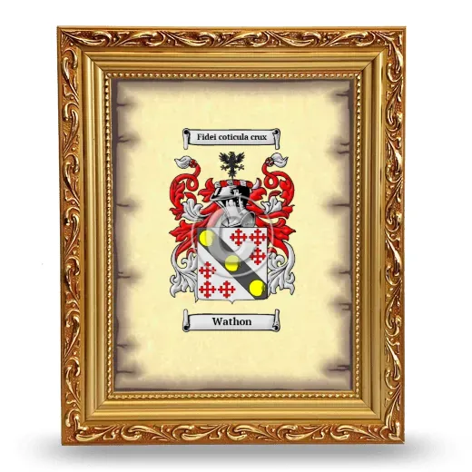 Wathon Coat of Arms Framed - Gold