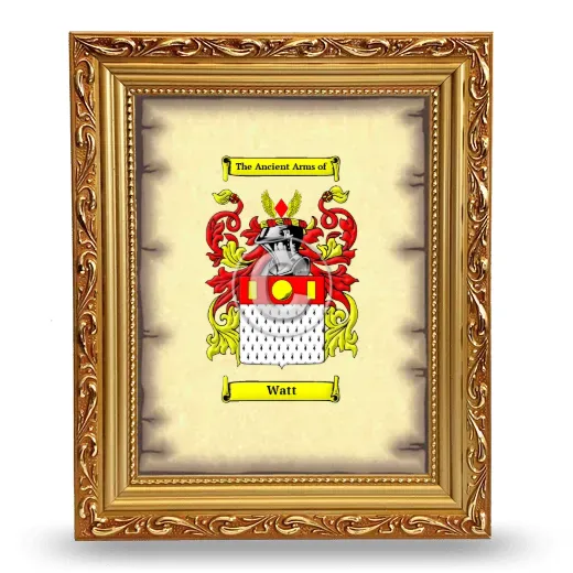 Watt Coat of Arms Framed - Gold