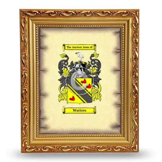 Watters Coat of Arms Framed - Gold