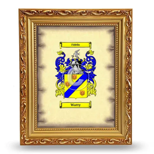 Watty Coat of Arms Framed - Gold