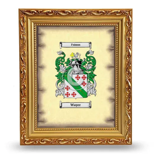Wayer Coat of Arms Framed - Gold