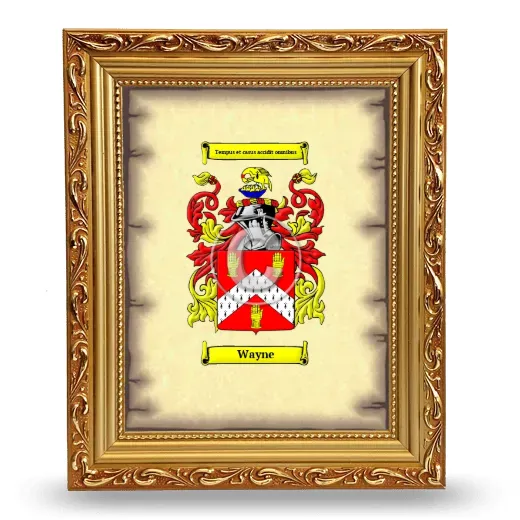 Wayne Coat of Arms Framed - Gold