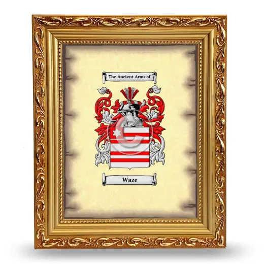 Waze Coat of Arms Framed - Gold