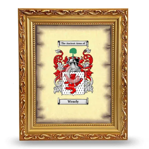 Wearly Coat of Arms Framed - Gold