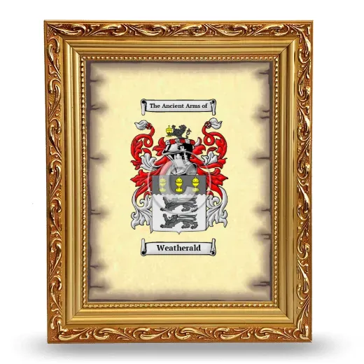 Weatherald Coat of Arms Framed - Gold