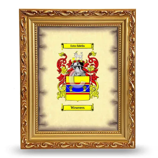 Weavers Coat of Arms Framed - Gold