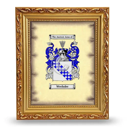 Wechsler Coat of Arms Framed - Gold