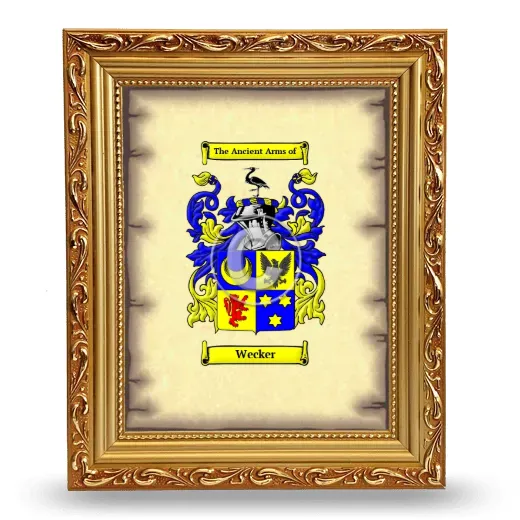 Wecker Coat of Arms Framed - Gold