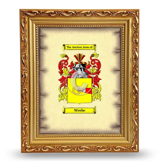 Weebe Coat of Arms Framed - Gold