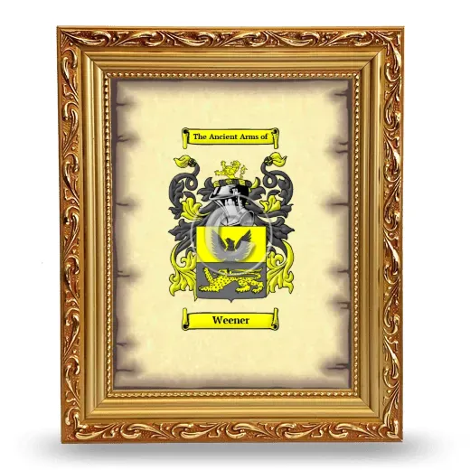 Weener Coat of Arms Framed - Gold