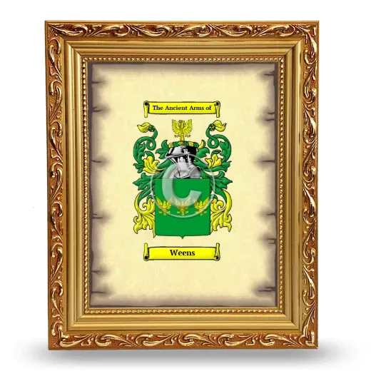 Weens Coat of Arms Framed - Gold