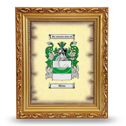 Wees Coat of Arms Framed - Gold