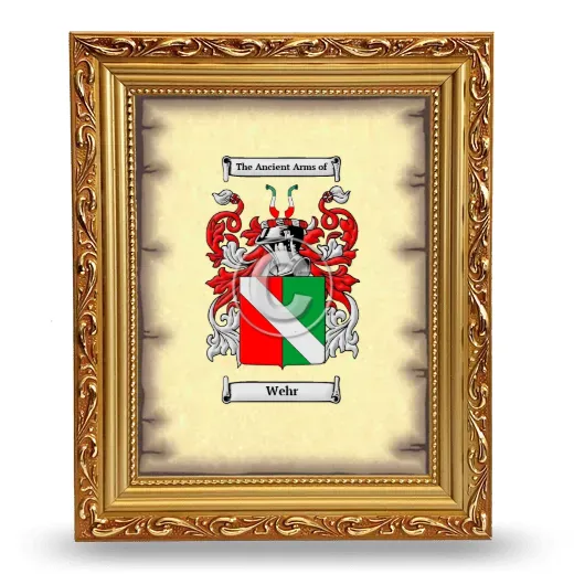 Wehr Coat of Arms Framed - Gold