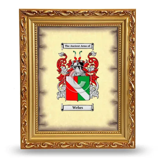Wehrs Coat of Arms Framed - Gold