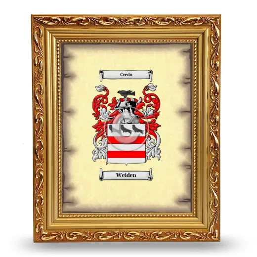 Weiden Coat of Arms Framed - Gold