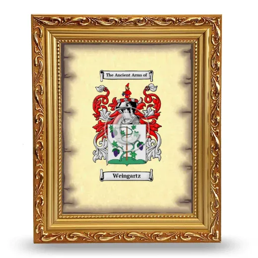 Weingartz Coat of Arms Framed - Gold